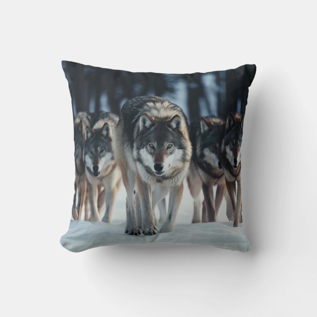 Throw Pillow Wolves Kissen (Vorderseite)