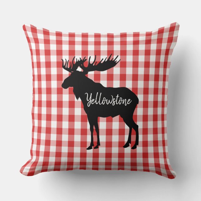 Throw Pillow-Yellowstone-Elche Kissen (Vorderseite)