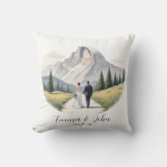 Throw Pillow Yosemite Nationalpark Thema Hochzeit Kissen (Vorderseite)