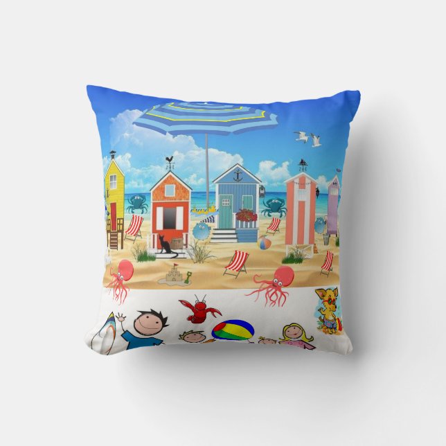 Throw Pillows Beach Fun Octopus Kissen (Vorderseite)