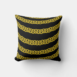 Throw Pillows Gold Black Locks Kissen