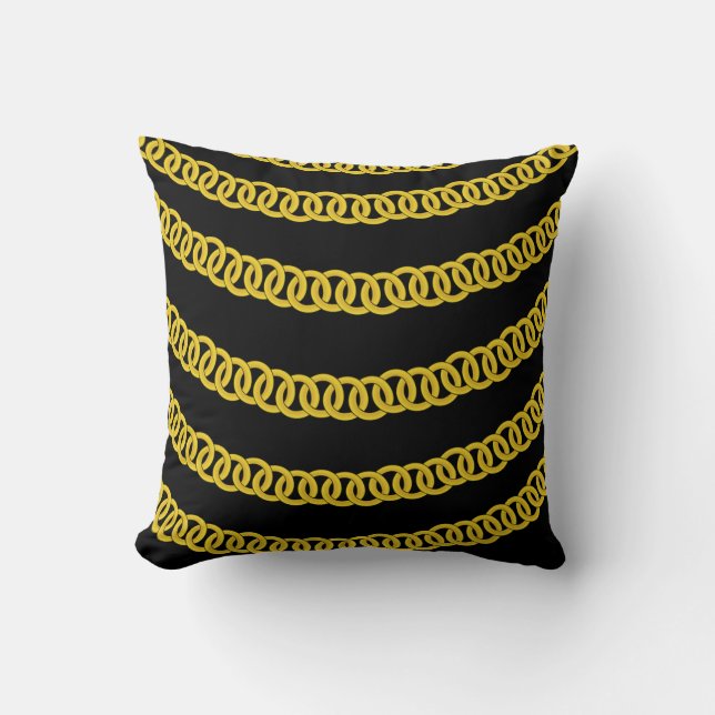 Throw Pillows Gold Black Locks Kissen (Vorderseite)