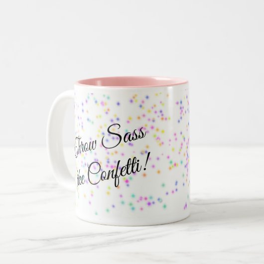 Throw Sass/Pink Poodle Zwei-Tone-Tasse Zweifarbige Tasse (Vorderseite Links)