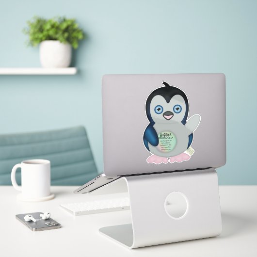 Throwback der 90er Jahre - Pixel Babies Plushie (B Aufkleber (Laptop auf Schreibtisch)