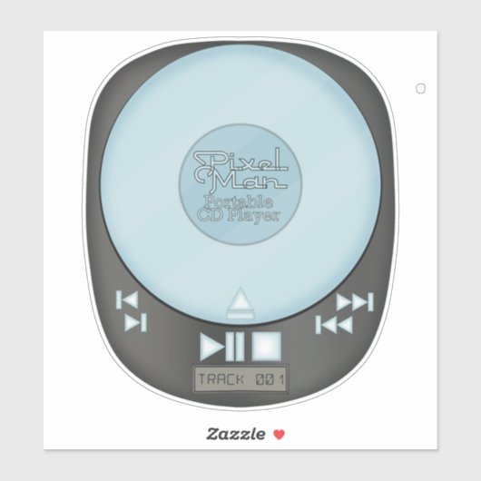 Throwback der 90er Jahre - PixelMan Portable CD Pl Aufkleber (Blatt)