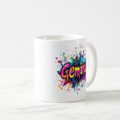 "Throwback Gemini der 90er Jahre: Spritzer Paint T Kaffeetasse (VorderseiteRechts)