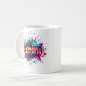 "Throwback Gemini der 90er Jahre: Spritzer Paint T Kaffeetasse (Vorderseite Links)