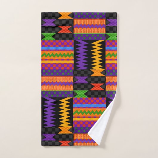 Throwback Kente Pattern Design der 90er Jahre Badhandtuch Set (Handtuch)