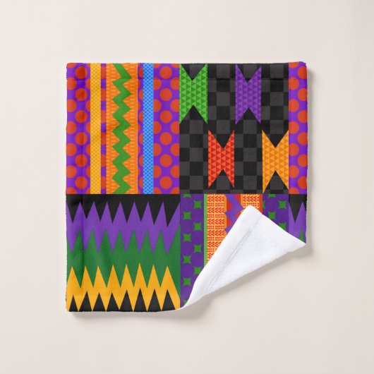 Throwback Kente Pattern Design der 90er Jahre Badhandtuch Set (Waschlappen)