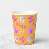 Throwback Pink und Orange der 90er Jahre Pappbecher (Rückseite)