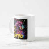 "Throwback Scorpio der 90er: Spritzer Paint Tasse" Kaffeetasse (Vorderseite Links)