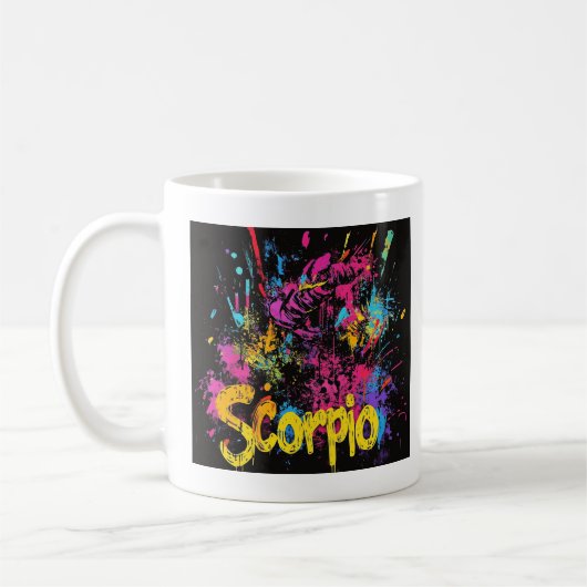 "Throwback Scorpio der 90er: Spritzer Paint Tasse" Kaffeetasse (Links)