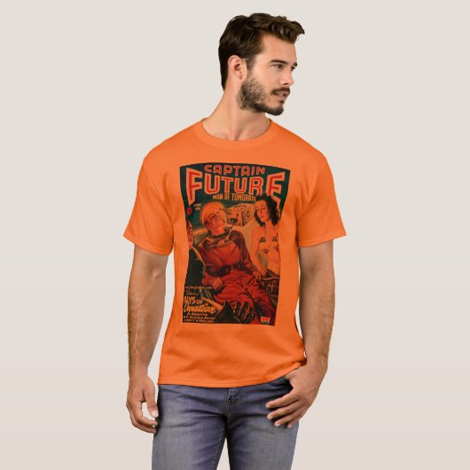 Throwback Space Capt Retro Populärkultur T - Shirt (Vorne ganz)