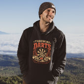Throwing Darts Breaking Hearaking - Funny Dart Pla Hoodie