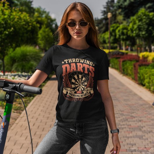 Throwing Darts Breaking Hearaking - Funny Dart Pla T-Shirt