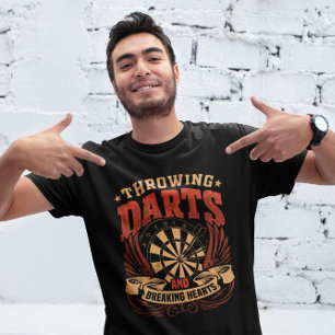 Throwing Darts Breaking Hearaking - Funny Dart Pla T-Shirt