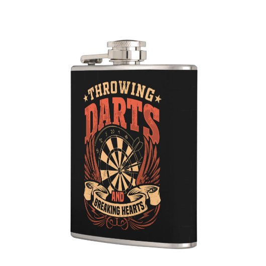 Throwing Darts Breaking Hearts Flask 6 oz. Flachmann (Links)