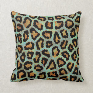 Throwkissen druck aquamarinen Leopard Chic Tier Kissen