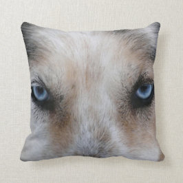 Throwkissen Foto der blauen Augen heiseres Hunde Kissen