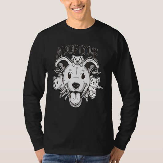 Thrown Together Animal Dog Cat T-Shirt (Vorderseite)