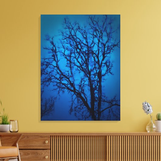 Thru The Glass, schmiedeen Tree Abstrakte Kunst Leinwanddruck (Insitu (Wohnzimmer))