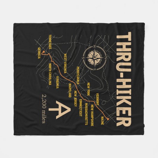 Thruh Hiker Appalachian Trail Wandern Fleecedecke (Vorderseite (Horizontal))
