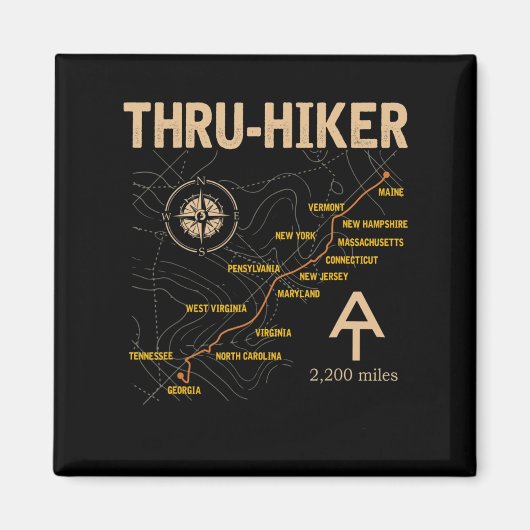 Thruh Hiker Appalachian Trail Wandern Magnet (Vorne)