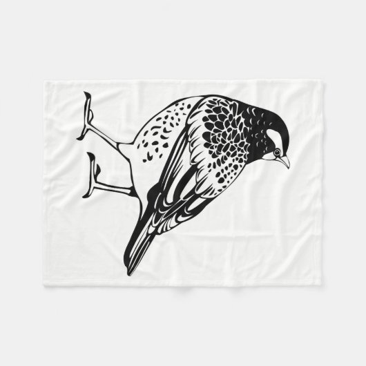 Thrush Silhouette Fleecedecke (Vorderseite (Horizontal))