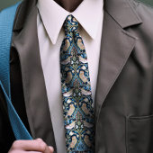 Thrushes Birds Monogram William Morris Men's Krawatte