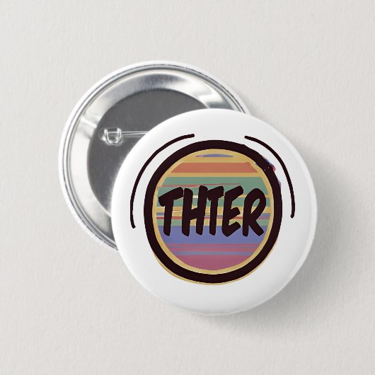 THTER Pronoun Rainbow Circle Pride Button (Vorne & Hinten)