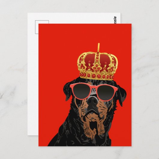 Thug Life King Rottweiler für Rottweiler Eltern Postkarte (Vorne/Hinten)