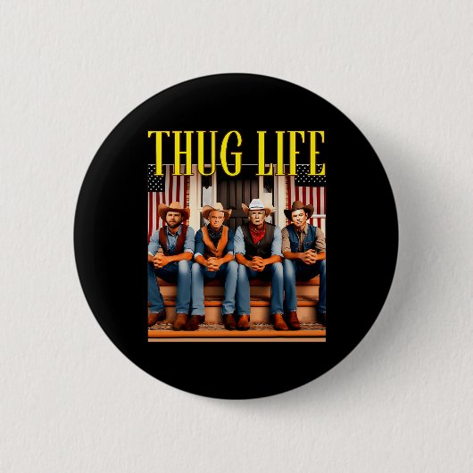 Thug Life Trump Vance Kennedy Elon Button (Vorderseite)