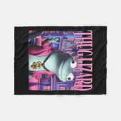 Thug Lizard Funny Weirdcore Animal Lizard L Fleecedecke (Vorderseite (Horizontal))