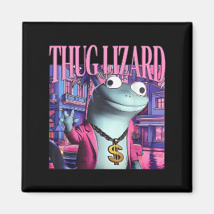 Thug Lizard Funny Weirdcore Animal Lizard L Magnet