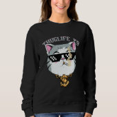 Thuglife Cat with Sunglasses Neck Chain Gangster C Sweatshirt (Vorderseite)