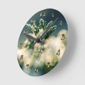 Thuja Winter Ice Crystals Runde Wanduhr (Winkel)