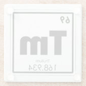 Thulium Chemielementsymbol Glasuntersetzer (Rückseite)