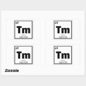 Thulium Chemielementsymbol Rechteckiger Aufkleber (Blatt)