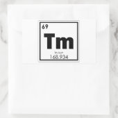 Thulium Chemielementsymbol Rechteckiger Aufkleber (Tasche)