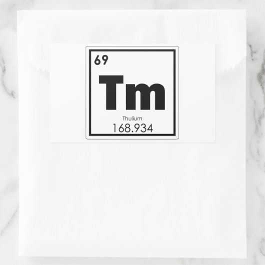 Thulium Chemielementsymbol Rechteckiger Aufkleber (Tasche)