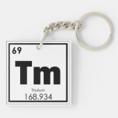 Thulium Chemielementsymbol Schlüsselanhänger (Rückseite)