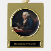 Thumb Portrait, Benjamin Franklin Gründungsvater Banner-Ornament Gold (Vorderseite)