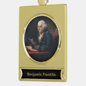 Thumb Portrait, Benjamin Franklin Gründungsvater Banner-Ornament Gold (Links)