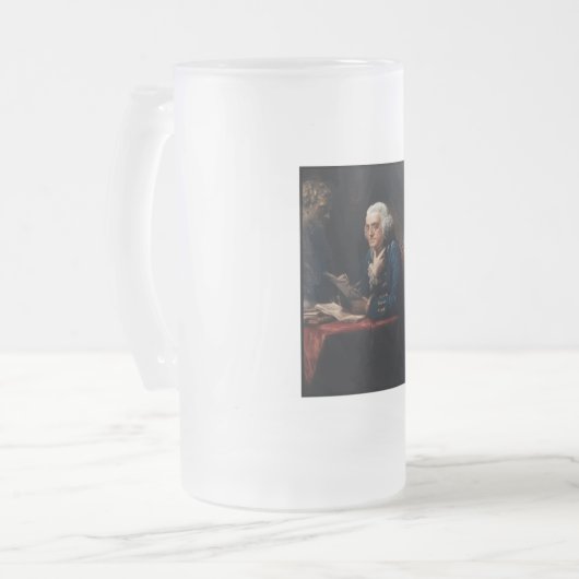 Thumb Portrait, Benjamin Franklin Gründungsvater Mattglas Bierglas (Vorderseite Links)