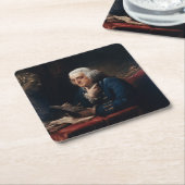 Thumb Portrait, Benjamin Franklin Gründungsvater Rechteckiger Pappuntersetzer (angewinkelt)