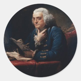 Thumb Portrait, Benjamin Franklin Gründungsvater Runder Aufkleber