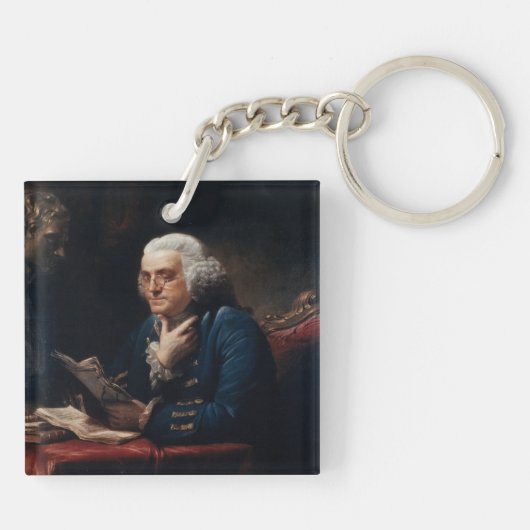 Thumb Portrait, Benjamin Franklin Gründungsvater Schlüsselanhänger (Rückseite)
