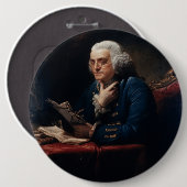 Thumb Portrait Benjamin Franklin im Weißen Haus Button (Vorne & Hinten)