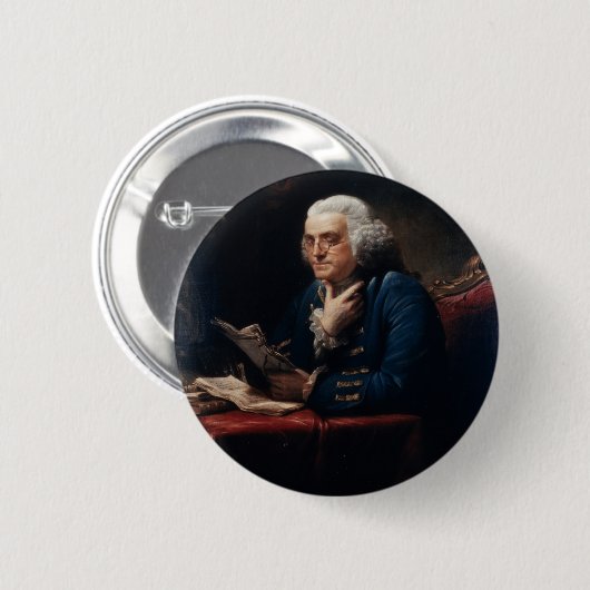 Thumb Portrait Benjamin Franklin im Weißen Haus Button (Vorne & Hinten)