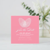 Thumb Print Heart | Save The Date (Stehend Vorderseite)